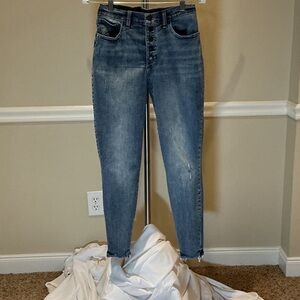 Lucky Brand Distressed Blue Ankle Jeans